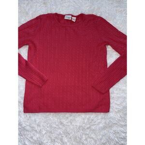 Kim Rogers Signature Sz. M Coral/pink Cable Knit Sweater. Pretty, Classic